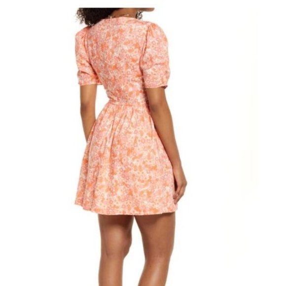 BP. CORAL Floral  Print Fit & Flare Minidress - Picture 2 of 11